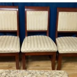 $40 OBO   Set Of 3 Beautiful Wood Dining Accent Chairs