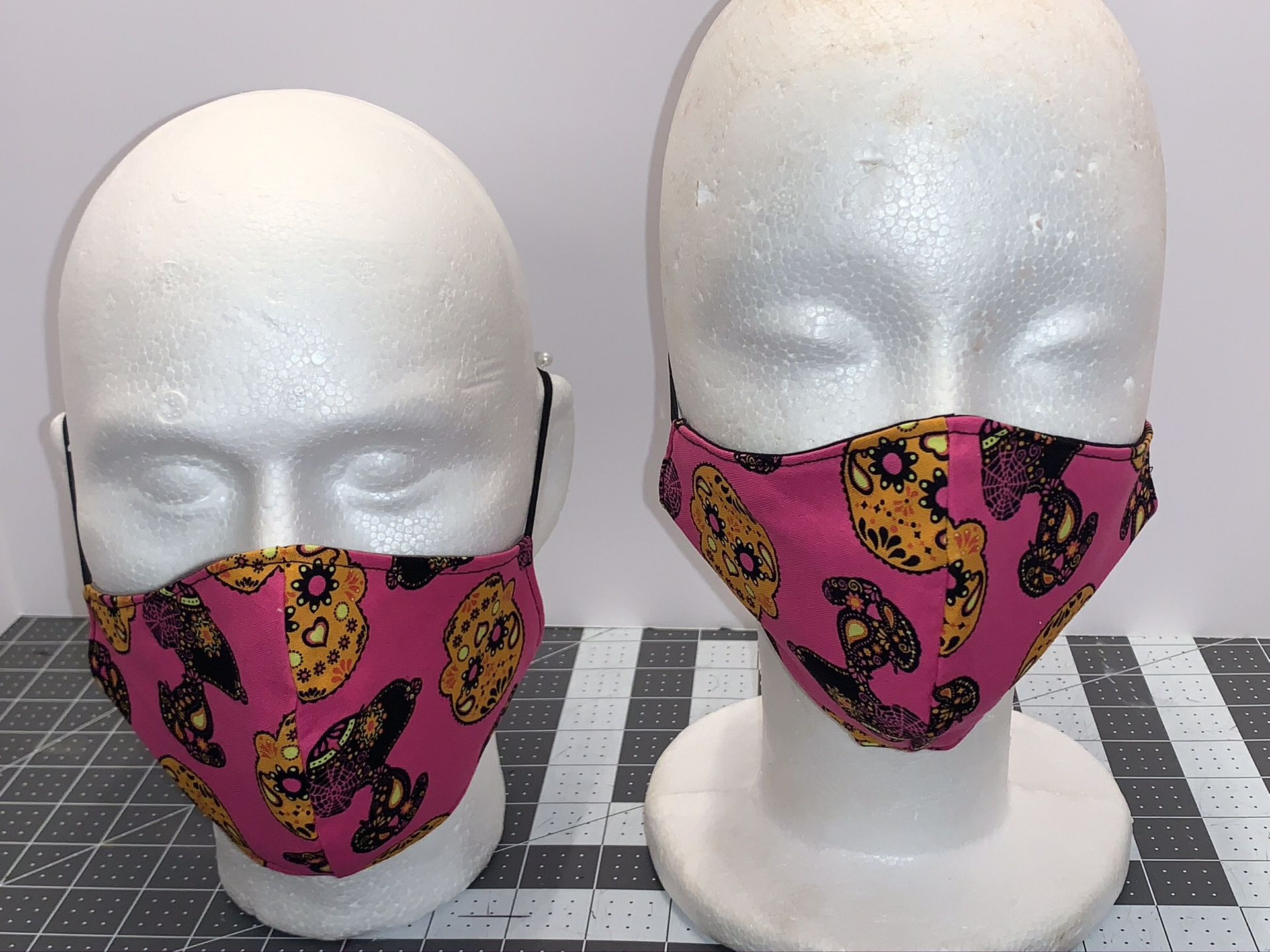Pink Snoopy & Candy Skulls Reversible & Reusable Mask