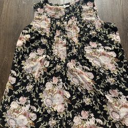 Womans Black Flower Shirt Size 1x By Daniel Rainn #