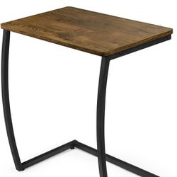 SRIWATANA Side Table, End Table, Vintage C-Shaped Couch Table for Sofa Laptop