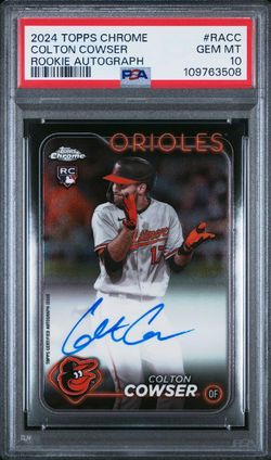 Topps 2024 Chrome Colton Cowser Rookie Auto PSA 10 Baltimore Orioles #RA-CC (available on eBay only)