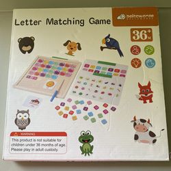 Letter Matching Game, Learning Toy, New