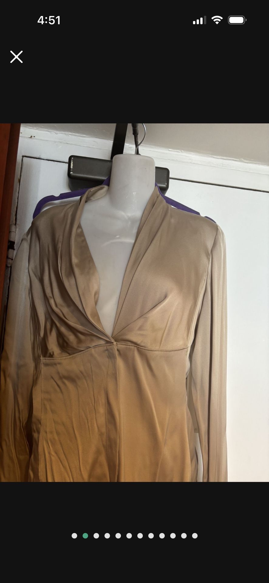 Gucci Blouse Silk dress suit shirt Long Sleeve Beige Tan top classic sweater