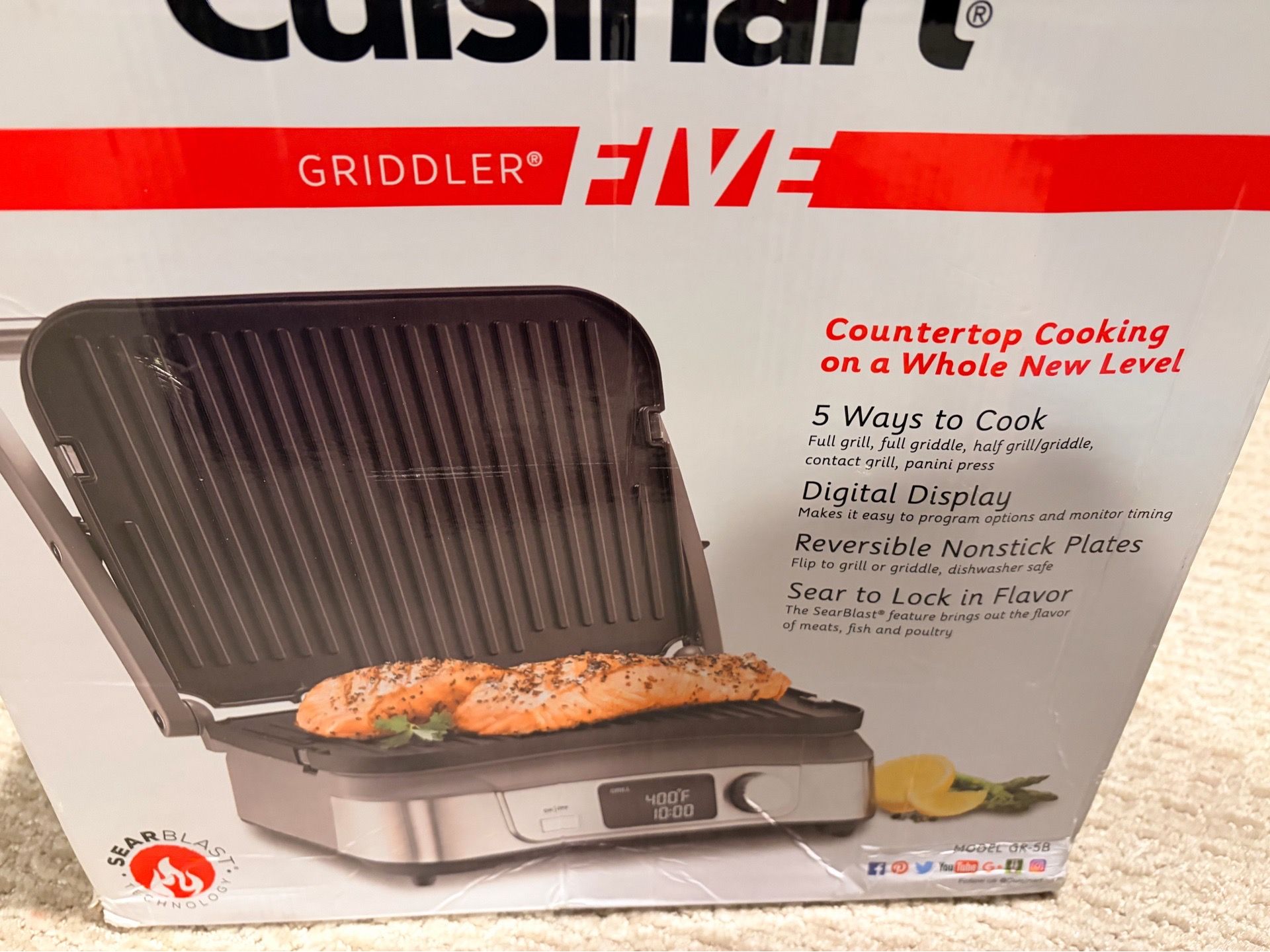 NEW CUISINART GRIDDLE 5in1