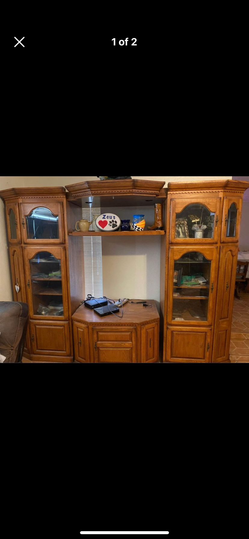 Solid Oak Entertainment Center