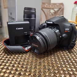 Canon Eos Rebel T6 plus EF 75mm-300mm Lense 