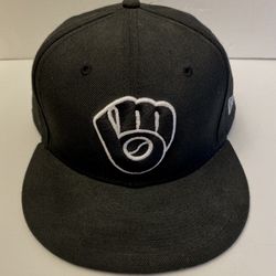 New Era 59Fifty Wool MLB Milwaukee Brewers “Glove” Black Fitted Hat Cap