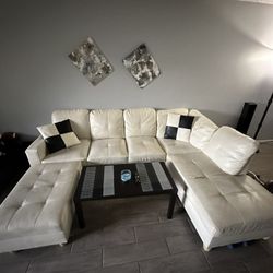 White Leather Couch PICK UP ONLY