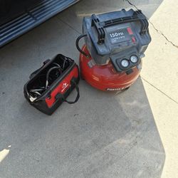Porter Cable Compressor & Husky Bag w/ Hoses & Attatchments