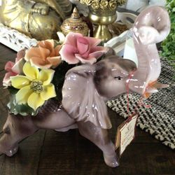 Capodamonte Elephant Statue