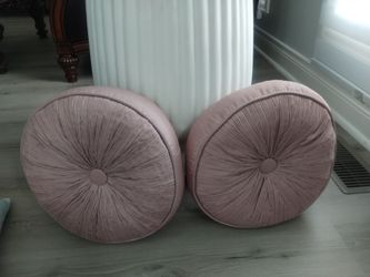 Round Tufted Throw Pillows Set of 2