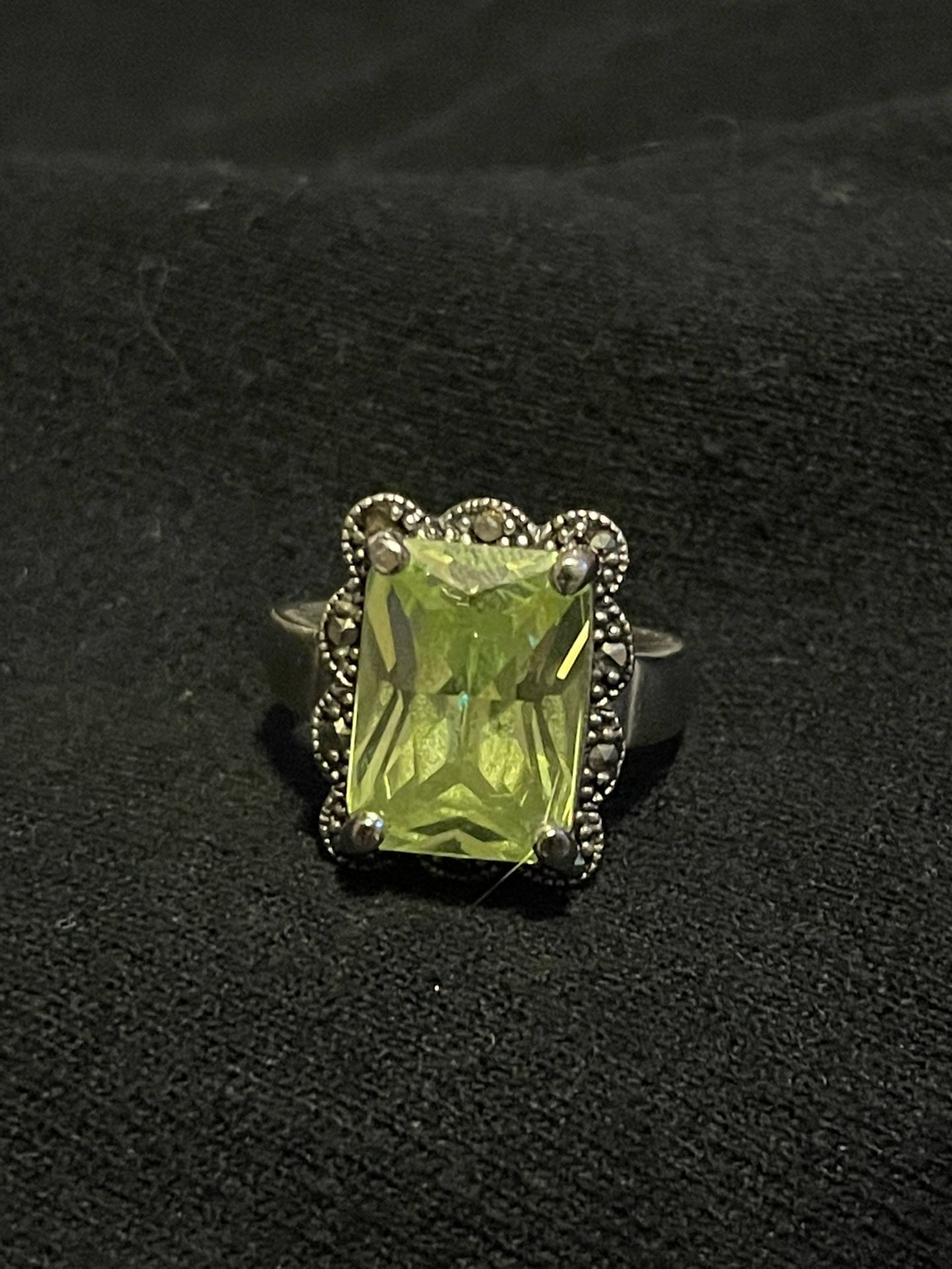 Sterling Silver Engagement Ring With Peridot