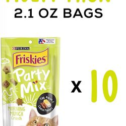 Purina Friskies Party Mix Morning Munch Crunch Cat Treats (Pack Of 10)