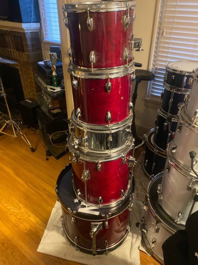 Precision Percusion Maple Drum Shell Pack and Chrome Snare