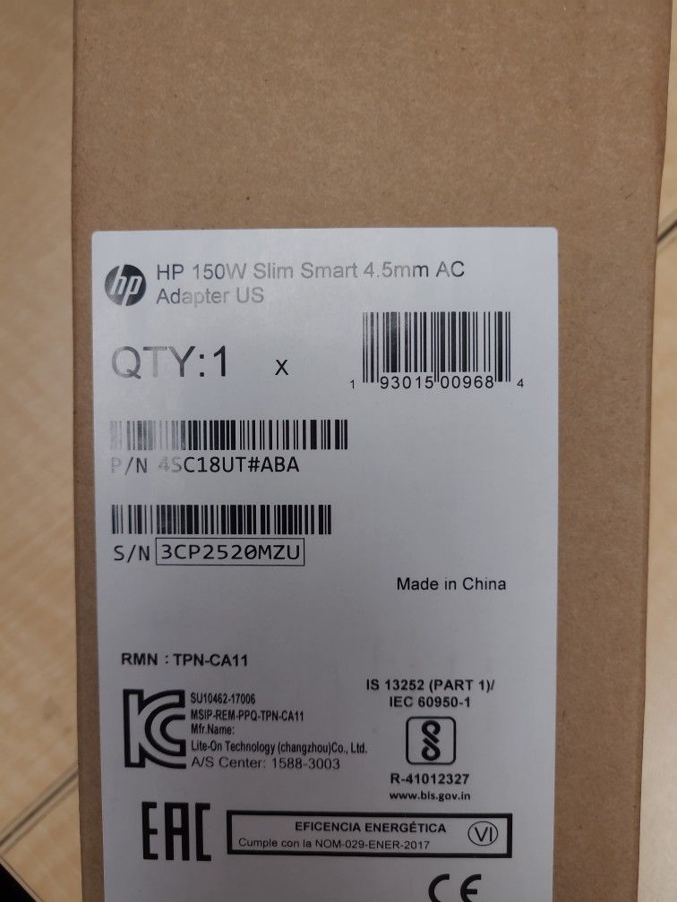 HP 150W Slim Smart 4.5mm AC Adapter Us