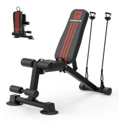 KK-021AM Adjustable Weight Bench Utility Workout Bench for Home Gym,Foldable Incline Decline Benches for Full Body Workout 660LB