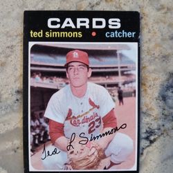 '71 Topps Ted Simmons Rookie Baseball Card!