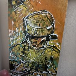 NATE1 Official 1:1 Art On Wood Plank- NOT A PRINT- This is an ACTUAL PIECE 