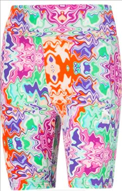 PUMA Hypnotize Tight Shorts Irish Green/All Over Print, Women's Size Large