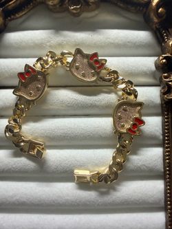 Hello Kitty Gold Cuban Link Bracelet