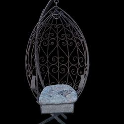 Wrought Iron Egg Swing Chair With Stand