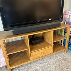 Wood TV Console With Storage! 