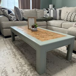 Modern Refinished Coffee Table – Real Wood – 54” Long