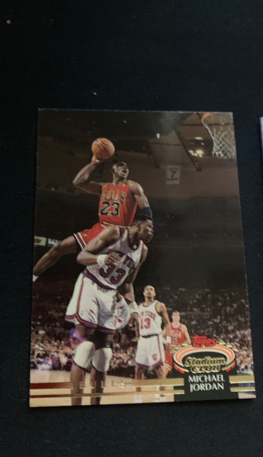 Michael Jordan stadium card+ Richard Jefferson worn shooting shirt card
