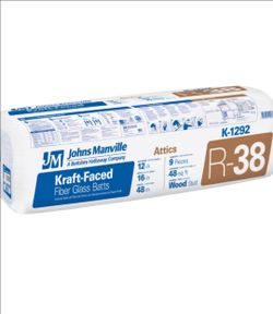 Johns Manville R-38 UnFaced Fiberglass Insulation Batts