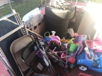 EVERYTHING HAS TO GO CHEAP PRICES! TOYS, FRIDGE, TIRES, CHAIRS, STROLLERS