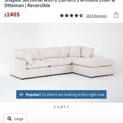 ✨ Zone Cream Modular Sectional – 124” – $900 OBO ✨