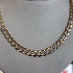 14kt 2 Tone Cuban Necklace” 22 “ 35.6 Grms 