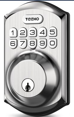 TEEHO TE001 Keyless Entry Door Lock with Keypad - Smart Deadbolt Lock for Front Door with 2 Keys - Auto Lock - Easy Installation - Satin Nickel