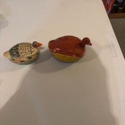 Mexican folk art machete Round Jewelry Duck Trinket Boxes