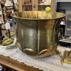 Large Solid Brass Pot Planter