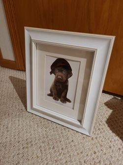 Matted and framed puppy photo