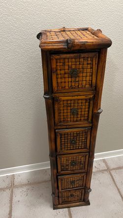 Bamboo Wicker storage cabinet