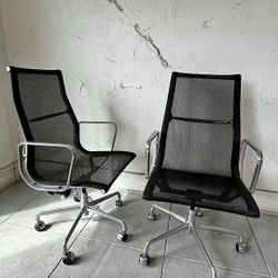 Authentic Used Eames Aluminum Group Executive Mesh Chair