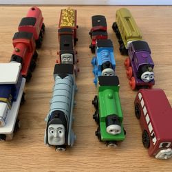 Wooden Magnetic Train Cars. 12 Totals 
