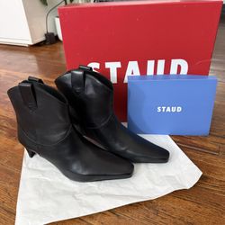 Staud Western Wally Ankle Boots Womens Size 38/ 8 Black
