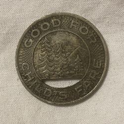 Vintage Seattle Transit Authority Childs Fare Token 
