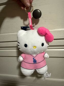 LA Dodgers x Hello Kitty Pink Jersey 6" Plush Backpack Clip Key Ring