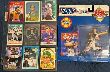 Jose Canseco Baseball Card Lot + 1995 Starting Lineup Figure – Oakland A’s