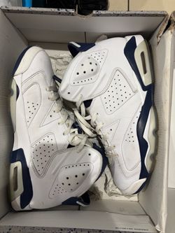 Air Jordan 6 White Navy Sneakers