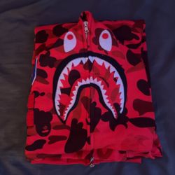 red bape zip up jacket