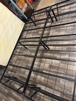 Full-size metal fold up platform bed frame