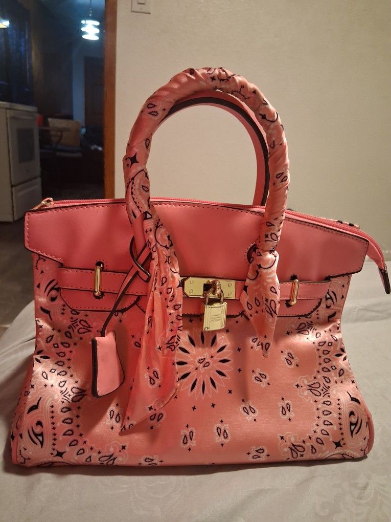 Pink Bandana Print Purse