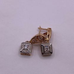 14K Yellow Gold Drop Dangle Earrings – 10g