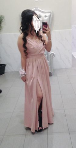 Pink Formal Dress with Slit