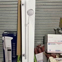 Kohler slide bar handshower set (chrome finish, 4-function handshower). 